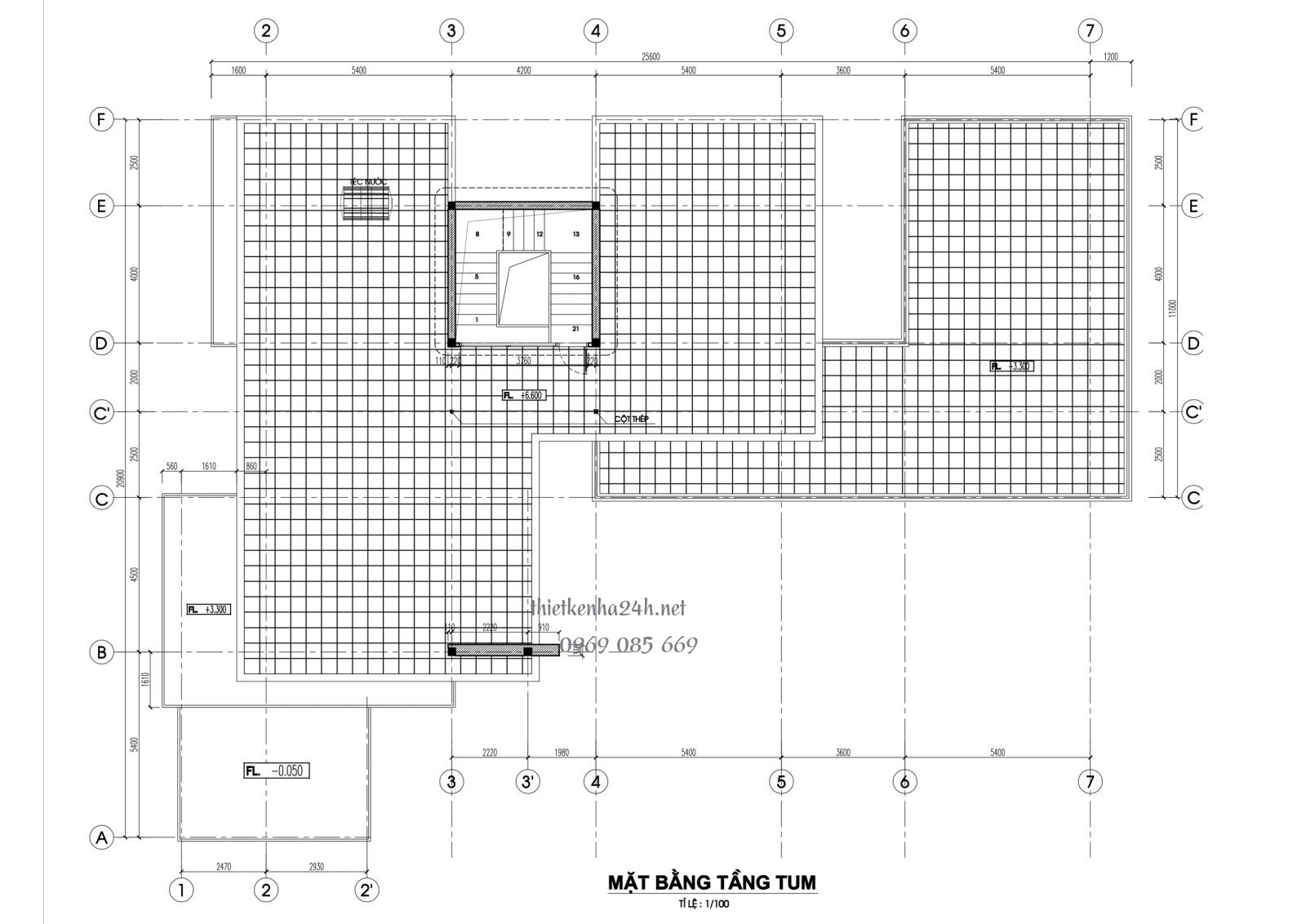 Bản vẽ tầng tum