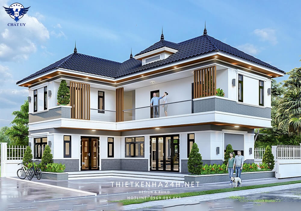 Mẫu nhà mái Nhật 2 tầng đẹp với thiết kế lệch tầng vô cùng độc đáo